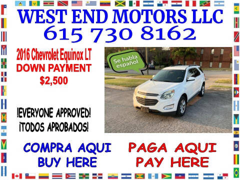 2016 Chevrolet Equinox for sale at West End Motors LLC in Nashville TN