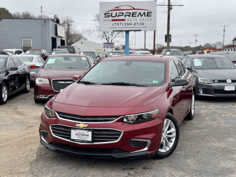 2018 Chevrolet Malibu for sale at Supreme Auto Sales in Chesapeake VA