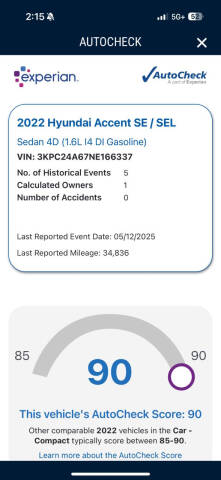 2022 Hyundai Accent SEL