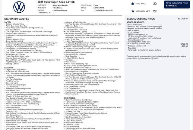 2024 Volkswagen Atlas SE