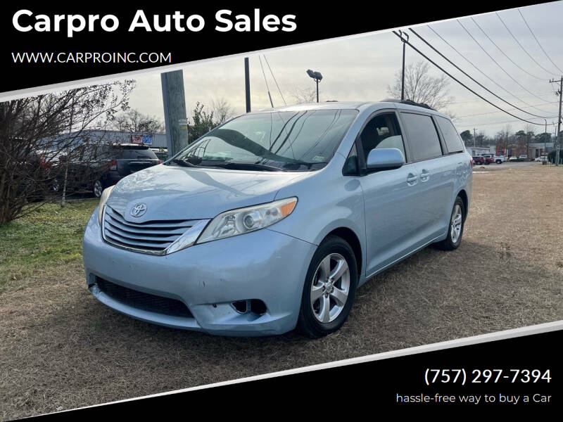 2015 Toyota Sienna for sale at Carpro Auto Sales in Chesapeake VA