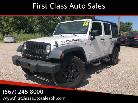 2016 Jeep Wrangler Unlimited for sale at First Class Auto Sales MI in Erie MI