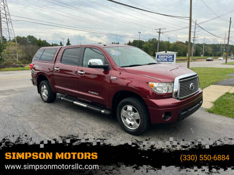 2010 Toyota Tundra for sale at SIMPSON MOTORS in Youngstown OH