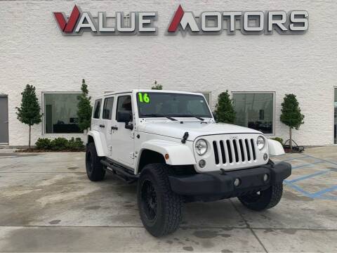 2016 Jeep Wrangler Unlimited for sale at Value Motors Company in Marrero LA