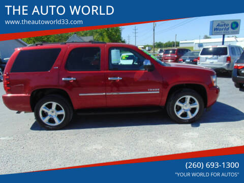 2013 Chevrolet Tahoe for sale at THE AUTO WORLD in Churubusco IN