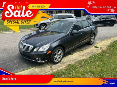 2010 Mercedes-Benz E-Class for sale at Beck's Auto in Chesterfield VA