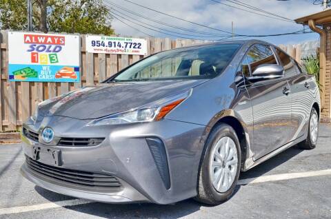 2019 Toyota Prius for sale at ALWAYSSOLD123 INC in Fort Lauderdale FL