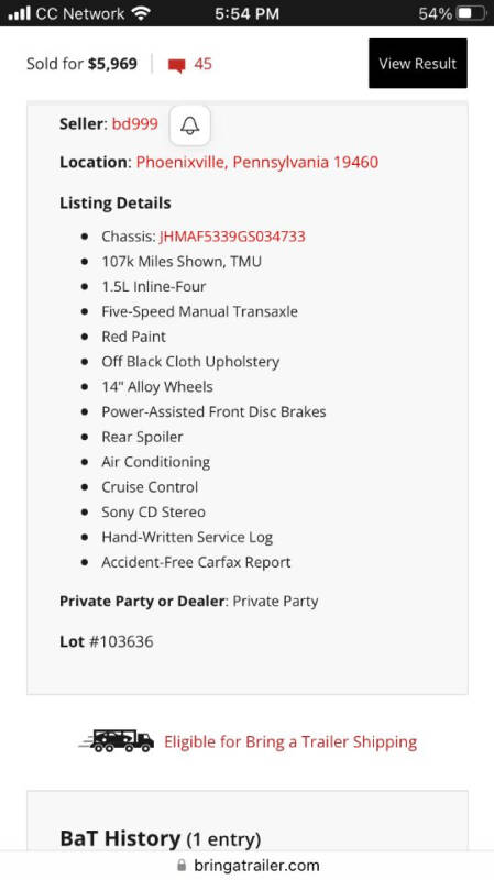 1986 Honda Civic CRX Si