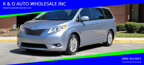 2013 Toyota Sienna for sale at K & O AUTO WHOLESALE INC in Jacksonville FL