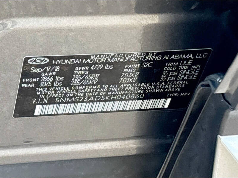 2019 Hyundai Santa Fe SE 2.4L