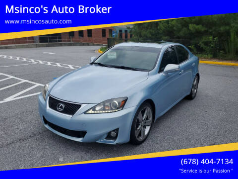 2011 Lexus IS 250 for sale at Msinco's Auto Broker in Snellville GA