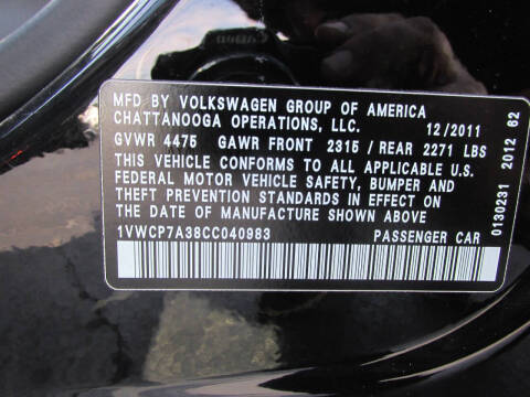 2012 Volkswagen Passat SEL PZEV