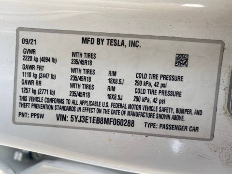 2021 Tesla Model 3 Long Range