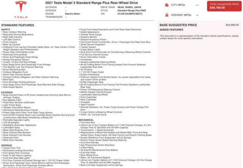 2021 Tesla Model 3 Standard Range Plus