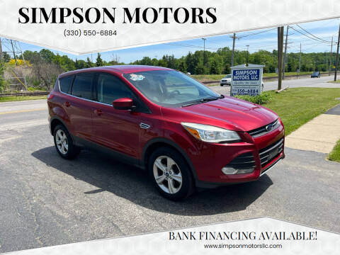 2013 Ford Escape for sale at SIMPSON MOTORS in Youngstown OH
