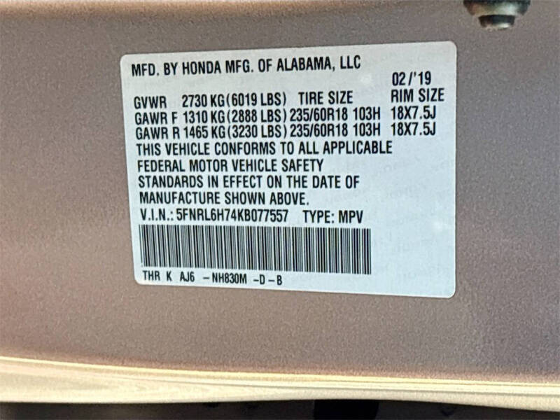 2019 Honda Odyssey EX-L