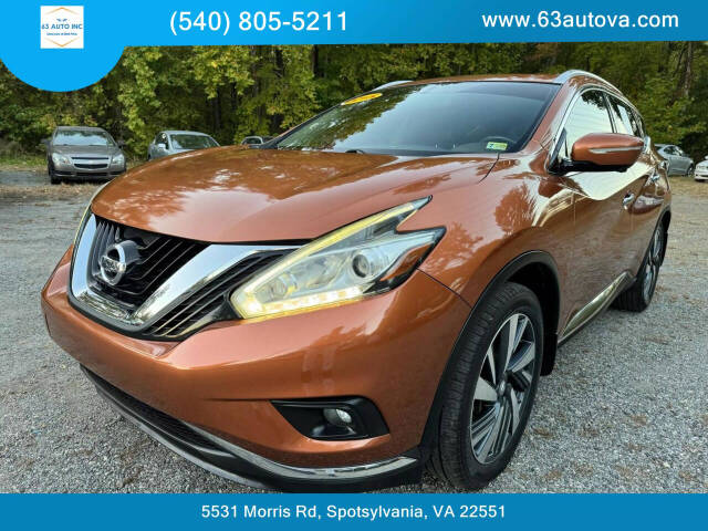 2015 Nissan Murano for sale at 63 Auto Inc in Spotsylvania, VA