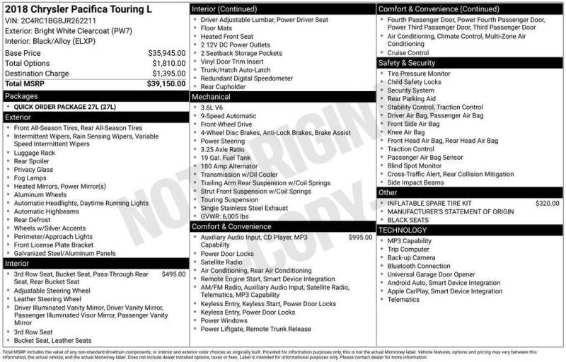 2018 Chrysler Pacifica Touring L