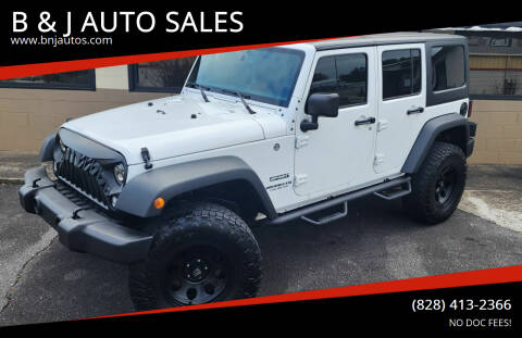 2017 Jeep Wrangler Unlimited for sale at B & J AUTO SALES in Morganton NC