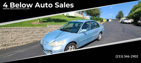 2005 Honda Civic for sale at 4 Below Auto Sales in Willow Grove PA