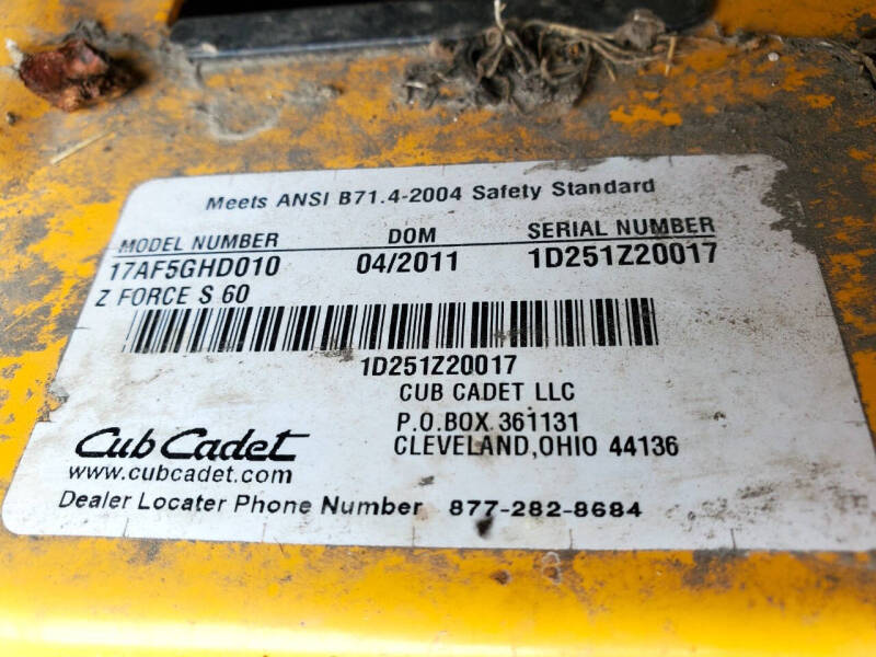 2011 Cub Cadet Z FORCE S 60