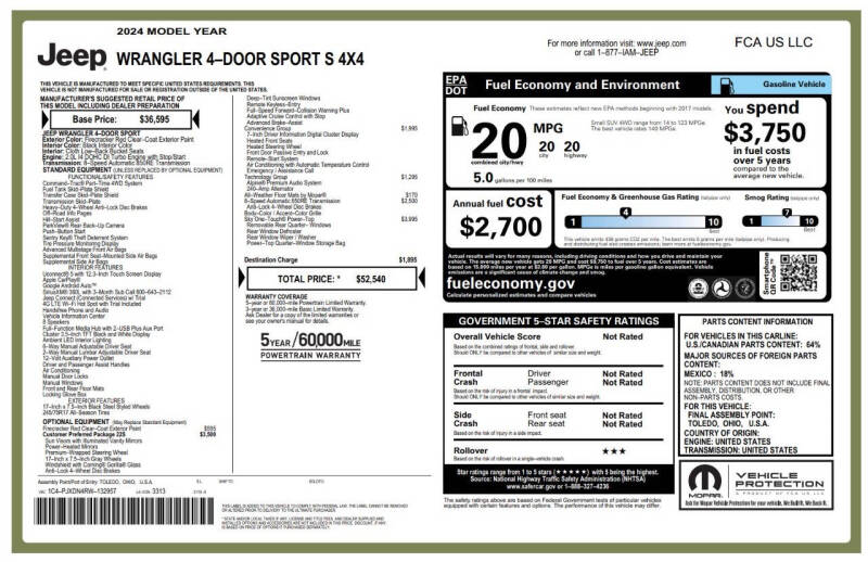 2024 Jeep Wrangler Sport S