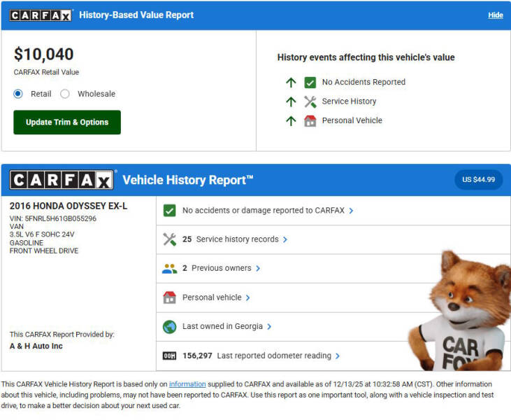 2016 Honda Odyssey EX-L
