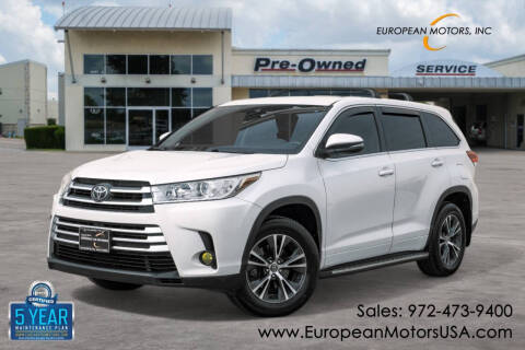 2017 Toyota Highlander for sale at European Motors Inc in Plano TX