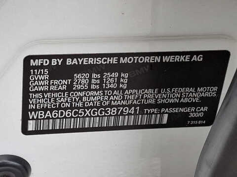 2016 BMW 6 Series 650i xDrive Gran Coupe