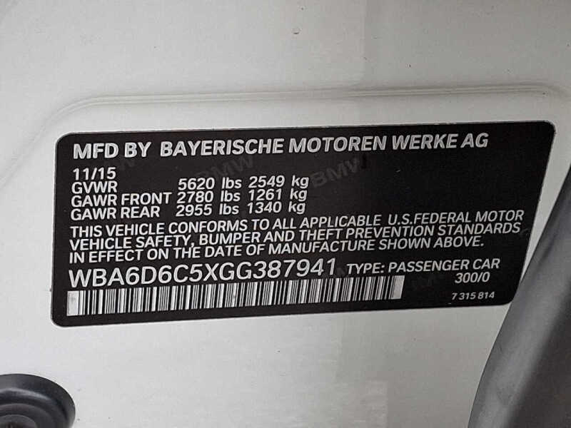 2016 BMW 6 Series 650i xDrive Gran Coupe