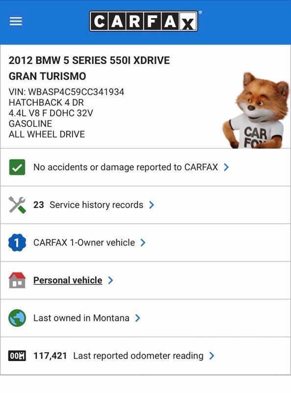 2012 BMW 5 Series 550i xDrive Gran Turismo