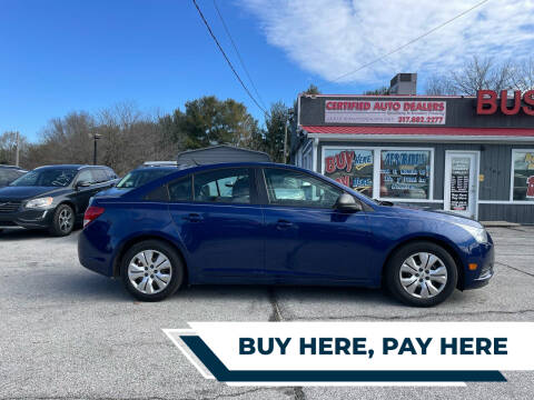 2013 Chevrolet Cruze for sale at CERTIFIED AUTO DEALERS in Greenwood IN