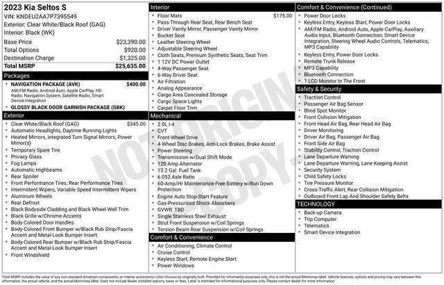2023 Kia Seltos S