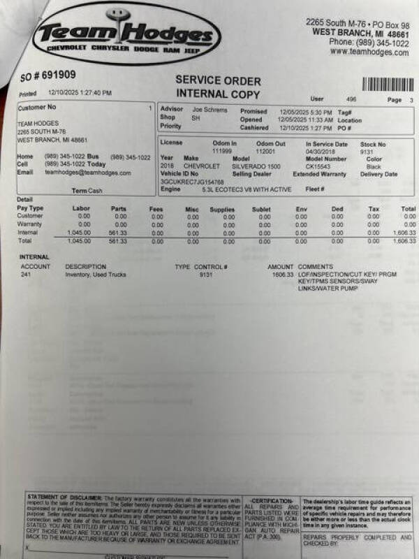 2018 Chevrolet Silverado 1500