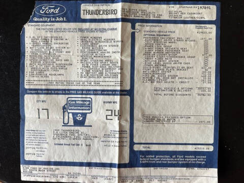 1989 Ford Thunderbird SC