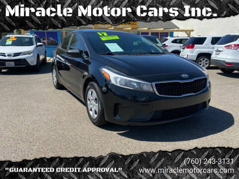 2017 Kia Forte for sale at Miracle Motor Cars Inc. in Victorville CA