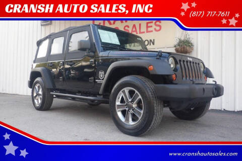 2013 Jeep Wrangler Unlimited for sale at CRANSH AUTO SALES, INC in Arlington TX