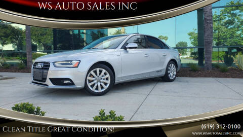 2013 Audi A4 for sale at WS AUTO SALES INC in El Cajon CA