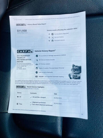 2017 Volkswagen Tiguan 2.0T Wolfsburg Edition 4Motion