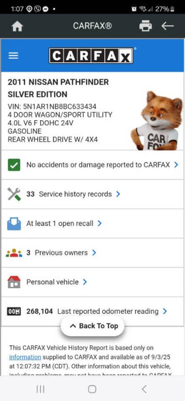 2011 Nissan Pathfinder Silver Edition