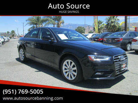 2013 Audi A4 for sale at Auto Source in Banning CA