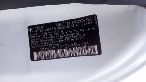 2004 BMW 6 Series 645Ci