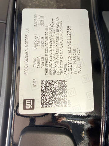 2022 Chevrolet Corvette Stingray