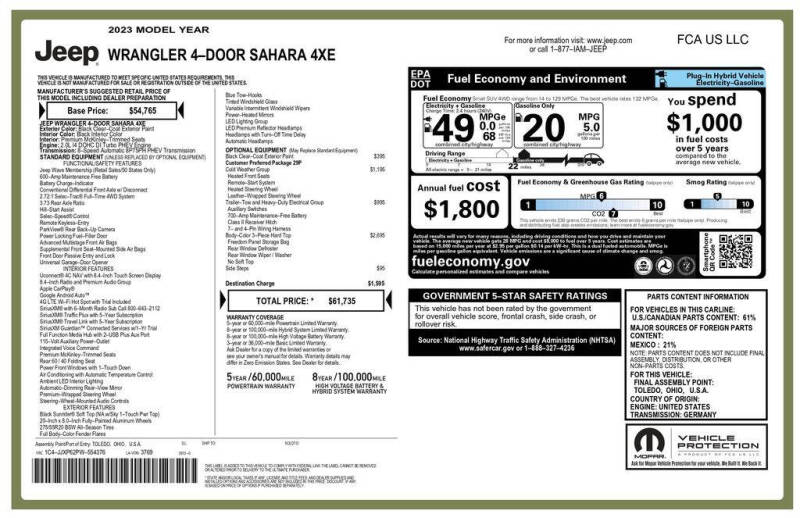 2023 Jeep Wrangler Sahara 4xe