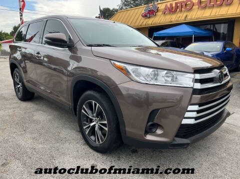 2019 Toyota Highlander for sale at AUTO CLUB OF MIAMI, INC in Miami FL
