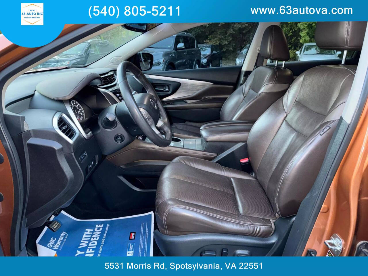 2015 Nissan Murano for sale at 63 Auto Inc in Spotsylvania, VA