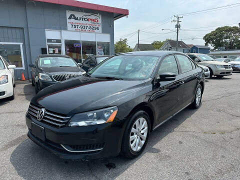 2013 Volkswagen Passat for sale at AutoPro Virginia LLC in Virginia Beach VA