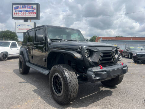 2018 Jeep Wrangler Unlimited for sale at Allen's Auto Sales LLC in Greenville SC