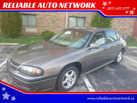 2003 Chevrolet Impala for sale at RELIABLE AUTO NETWORK in Arlington TX