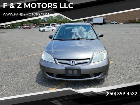 2005 Honda Civic for sale at F & Z MOTORS LLC in Waterbury CT